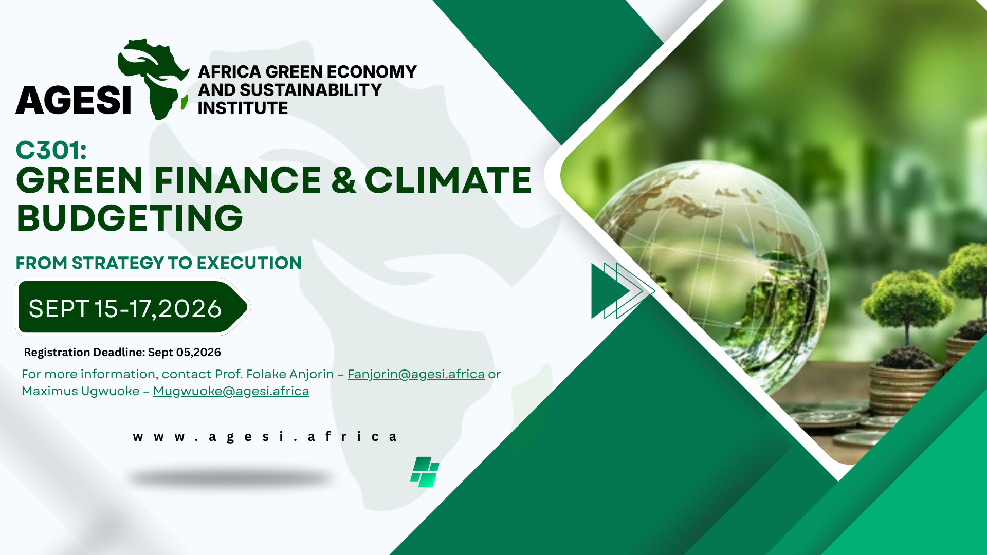 C301: Green Finance & Climate Budgeting: From Strategy to Execution