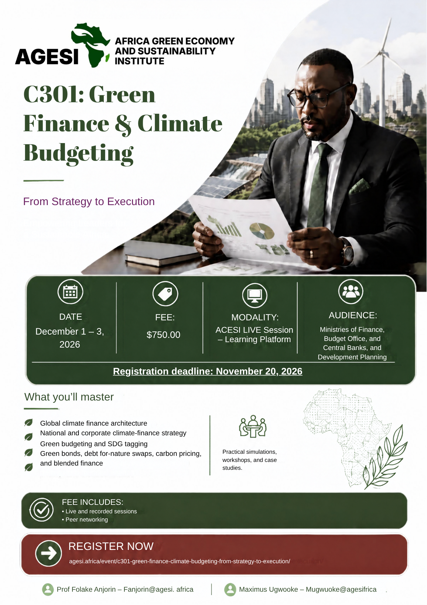 C301: Green Finance & Climate Budgeting: From Strategy to Execution